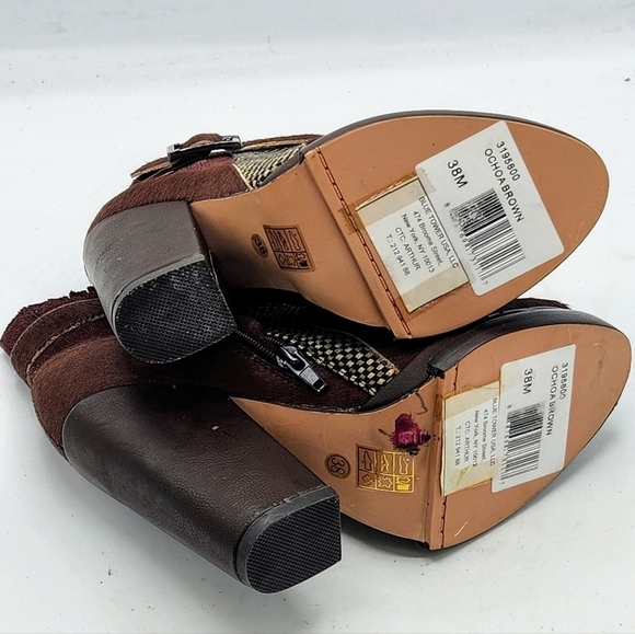 Custo Barcelona Pony-Style Calfskin Ankle Boots In Brown and Grey Size 38 - Picture 10 of 16